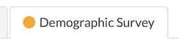demographic survey tab on application dashboard